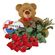 red roses with teddy and chocolates. Finland